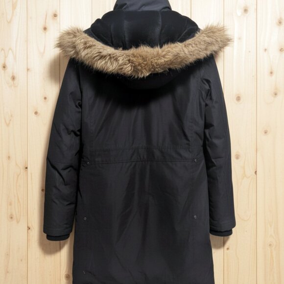 ARITZIA TNA Verbier Parka Black Long Coat Faux Fur Hood Women's (S) Winter - Picture 5 of 12